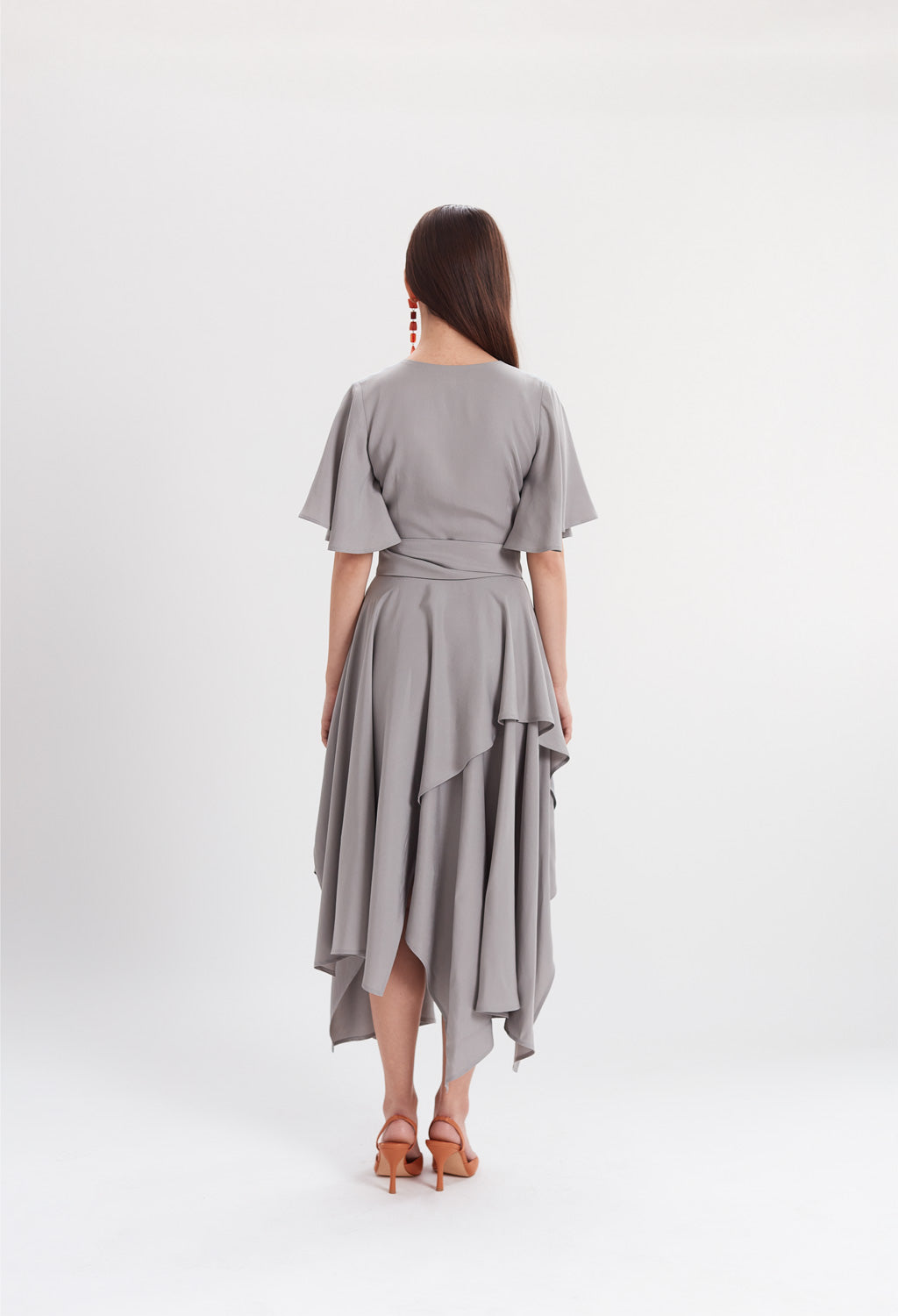 Two-tone Handkerchief Dress in Grey