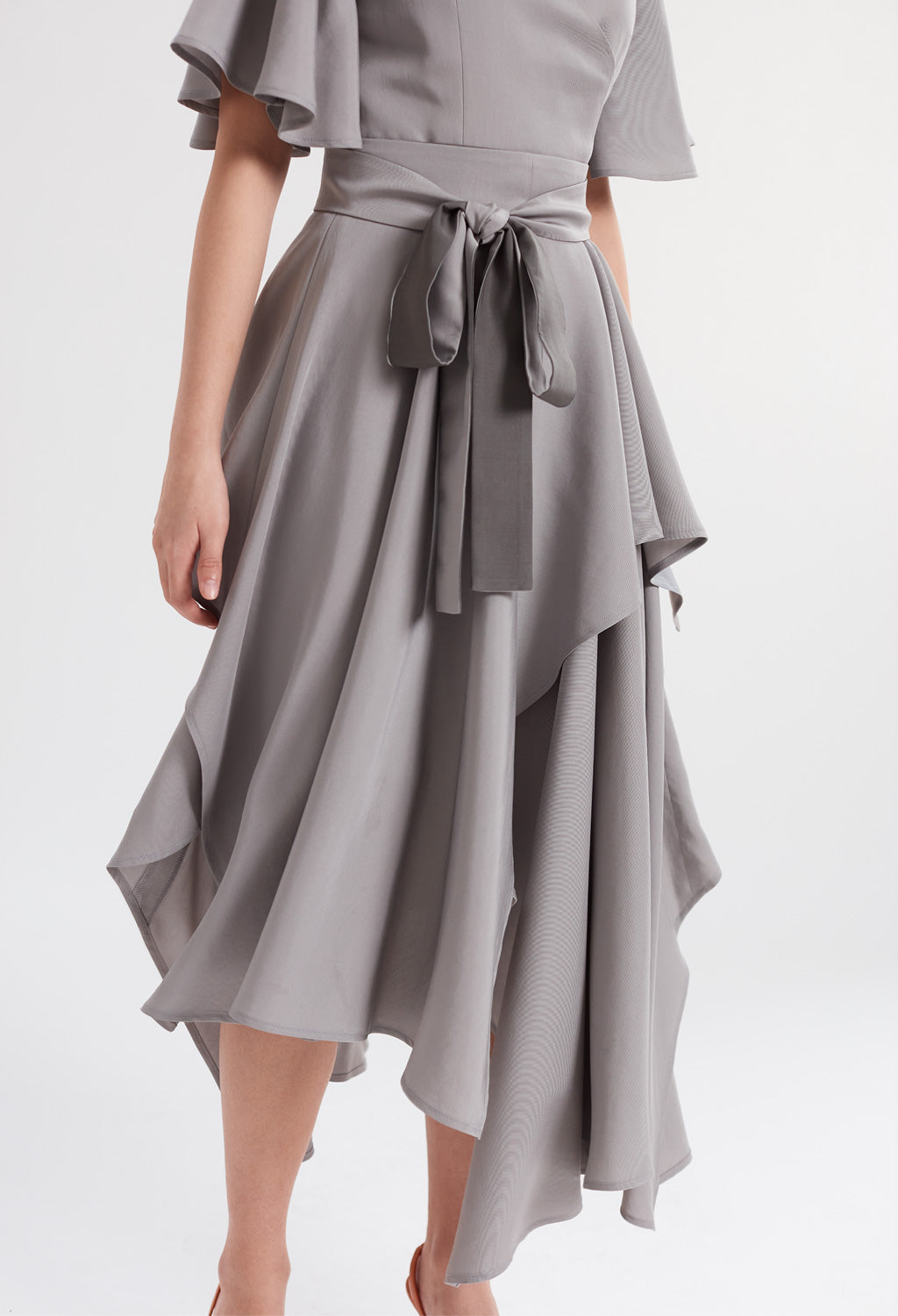 grey handkerchief dress Sarai Handkerchief Asymmetric Dress Halftone Scarf / M